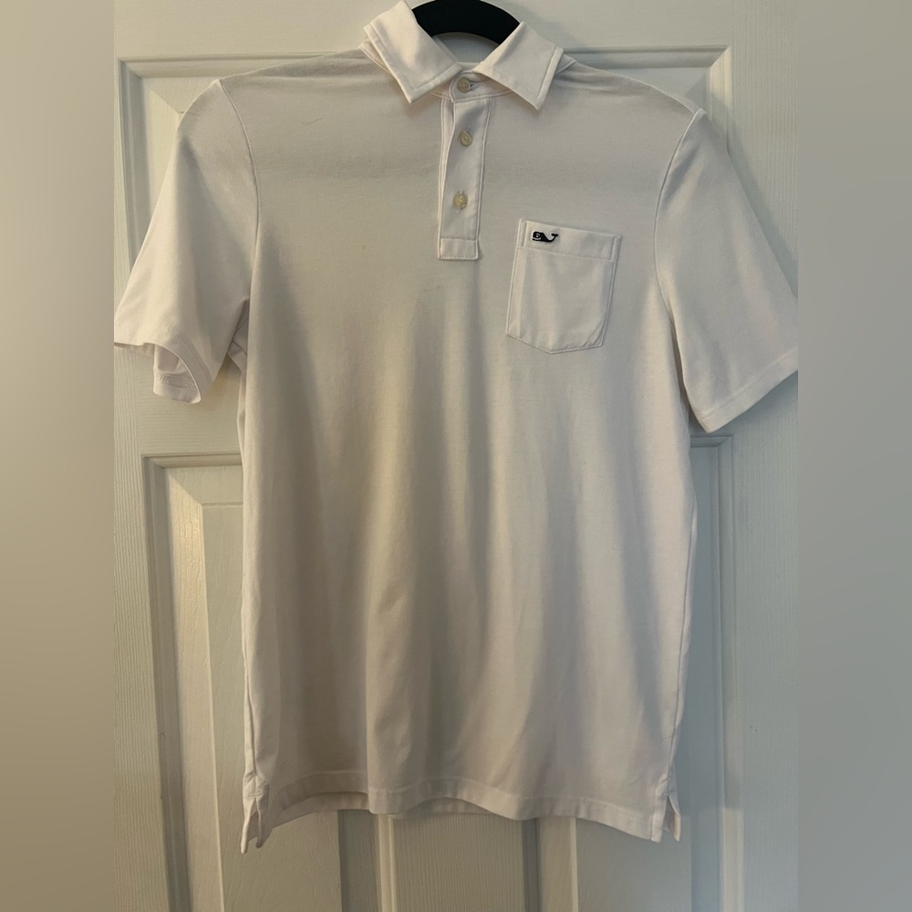 Vineyard Vines Boys’ Edgartown Polo with Pocket White Size M (12-14)